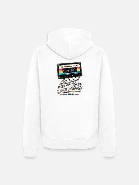 Music Connects Us – 80s Rewind - Unisex Premium Bio Zip Hoodie - Weiß