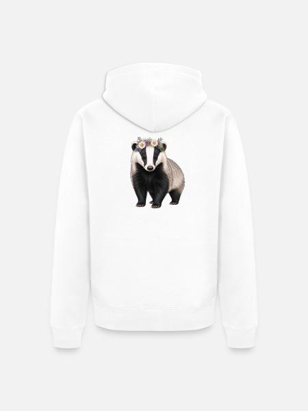 Dachs - Unisex Premium Bio Zip Hoodie - Weiß