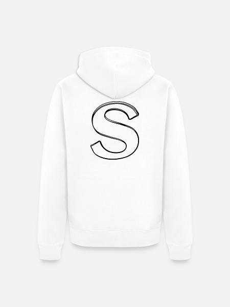 Buchstabe S handgezeichnet - Unisex Premium Bio Zip Hoodie - Weiß