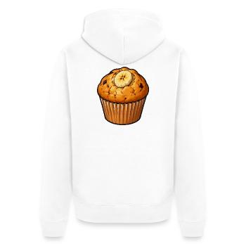 Bananen Muffin Illustration - Unisex Premium Bio Zip Hoodie - Weiß - Hinten - Thijin (182cm)