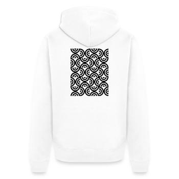 Geometrisches Mosaikstreifenmuster - Unisex Premium Bio Zip Hoodie - Weiß - Hinten - Thijin (182cm)