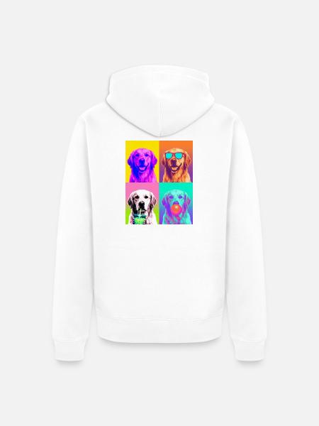 Hunde Golden Retriever Hund - Unisex Premium Bio Zip Hoodie - Weiß
