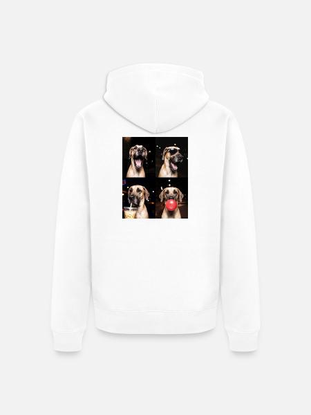 Hunde Deutsche Dogge Hund - Unisex Premium Bio Zip Hoodie - Weiß