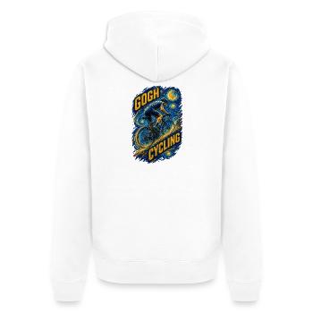 Gogh Radfahren Starry Bike Kunst - Unisex Premium Bio Zip Hoodie - Weiß - Hinten - Thijin (182cm)