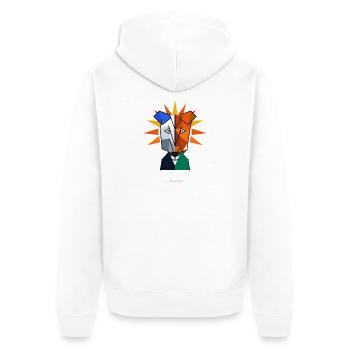 Jack-Russel-Terrier-Kubismus - Unisex Premium Bio Zip Hoodie - Weiß - Hinten - Thijin (182cm)