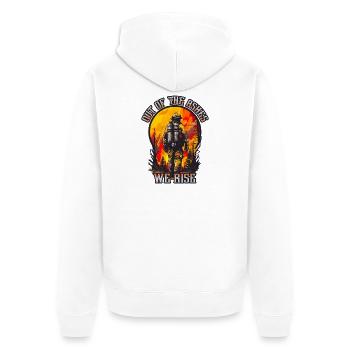 Wildland Feuerwehr Held der Waldbrandbekämpfung - Unisex Premium Bio Zip Hoodie - Weiß - Hinten - Thijin (182cm)