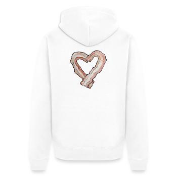 Aquarellband Herz - Unisex Premium Bio Zip Hoodie - Weiß - Hinten - Thijin (182cm)