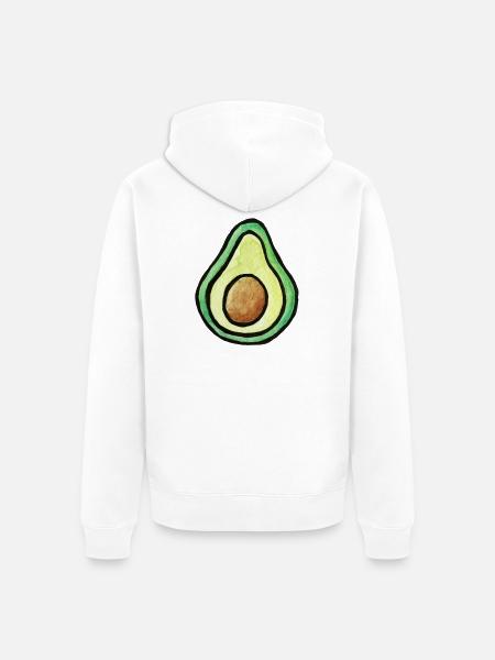 Aquarell Avocado-Scheibe - Unisex Premium Bio Zip Hoodie - Weiß