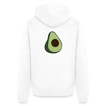 Avocado Half Minimalist Green Slice - Unisex Premium Bio Zip Hoodie - Weiß - Hinten - Thijin (182cm)
