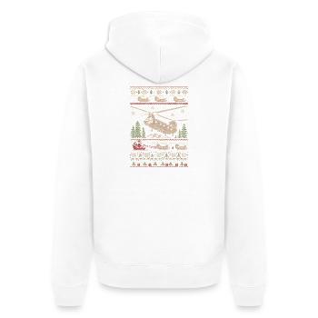 CH47 Chinook Weihnachtspullover - Unisex Premium Bio Zip Hoodie - Weiß - Hinten - Thijin (182cm)