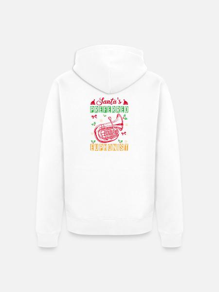 Euphonium Santa´s Preferred Euphonist Baritone - Unisex Premium Bio Zip Hoodie - Weiß