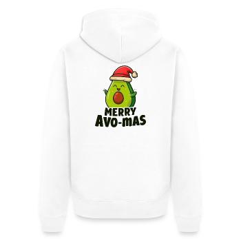 Avocado AvO-Mas Freude - Unisex Premium Bio Zip Hoodie - Weiß - Hinten - Thijin (182cm)