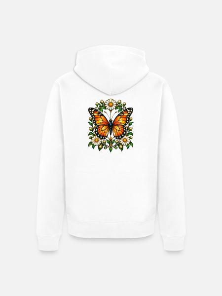 Schmetterlinge Schöner Schmetterling - Unisex Premium Bio Zip Hoodie - Weiß