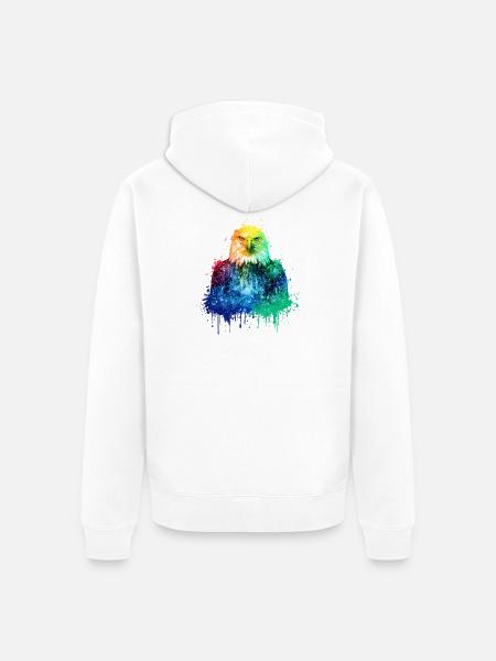 Adler Aquarell Illustration - Unisex Premium Bio Zip Hoodie - Weiß