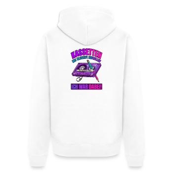 Kassetten Mit Bleistift Aufrollen Ich War Dabei - Unisex Premium Bio Zip Hoodie - Weiß - Hinten - Thijin (182cm)