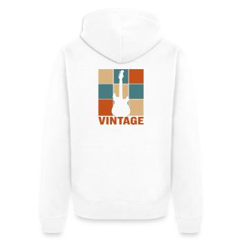 Retro-Gitarrist Sunset Vintage E-Gitarre - Unisex Premium Bio Zip Hoodie - Weiß - Hinten - Thijin (182cm)