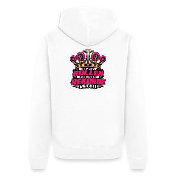 Ich putze Rollen Skater Eltern - Unisex Premium Bio Zip Hoodie - Weiß - Hinten - Thijin (182cm)