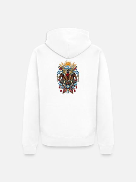 Argentinien | Gaucho, Pampa & Mate - Unisex Premium Bio Zip Hoodie - Weiß