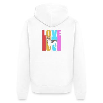 Rat Terrier - Unisex Premium Bio Zip Hoodie - Weiß - Hinten - Thijin (182cm)