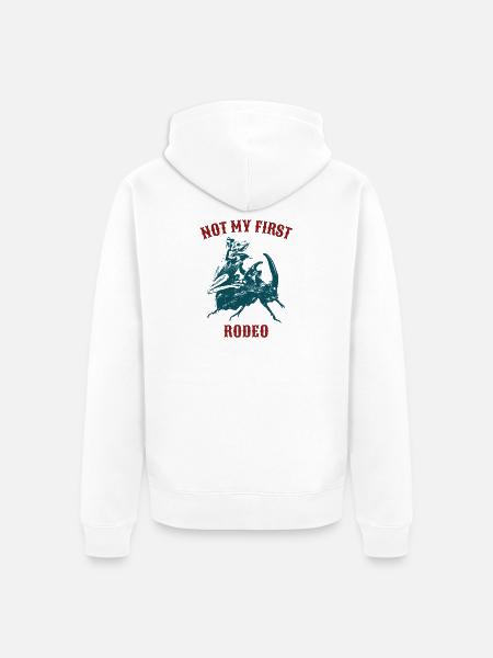 Not My First Rodeo Frosch - Unisex Premium Bio Zip Hoodie - Weiß