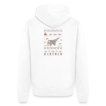 F15 Eagle Weihnachtspullover - Unisex Premium Bio Zip Hoodie - Weiß - Hinten - Thijin (182cm)