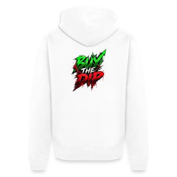 Burn the Dip – Krypto Graffiti - Unisex Premium Bio Zip Hoodie - Weiß - Hinten - Thijin (182cm)