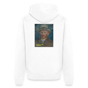 Selbstporträt-_Vincent_van_Gogh-_1887 - Unisex Premium Bio Zip Hoodie - Weiß - Hinten - Thijin (182cm)