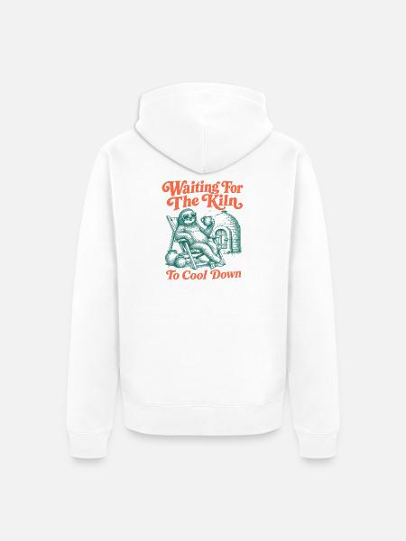 Wartend Darauf, Dass Der Ofen Abkühlt, - Unisex Premium Bio Zip Hoodie - Weiß
