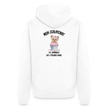 Yorkshire Terrier Cupcake Pyjama - Unisex Premium Bio Zip Hoodie - Weiß - Hinten - Thijin (182cm)