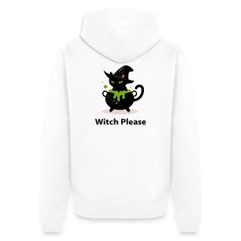 Hexenkatze im Zaubertrank - Unisex Premium Bio Zip Hoodie - Weiß - Hinten - Thijin (182cm)
