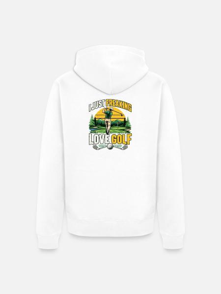 Golfspieler Golf Golfer Geschenke - Unisex Premium Bio Zip Hoodie - Weiß