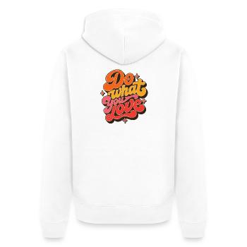 Do What You Love Tu Was Du Liebst Retro Vintage - Unisex Premium Bio Zip Hoodie - Weiß - Hinten - Thijin (182cm)