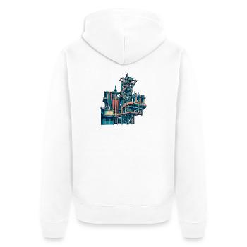 Landschaftspark Duisburg Retro - Unisex Premium Bio Zip Hoodie - Weiß - Hinten - Thijin (182cm)