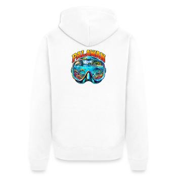 Palawan Philippinen Tauchen Schnorcheln Urlaub - Unisex Premium Bio Zip Hoodie - Weiß - Hinten - Thijin (182cm)