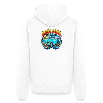 Bora Bora Französisch Polynesien Tauchen Schnorche - Unisex Premium Bio Zip Hoodie - Weiß - Hinten - Thijin (182cm)