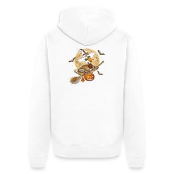 Ente Hexe Halloween Ente - Unisex Premium Bio Zip Hoodie - Weiß - Hinten - Thijin (182cm)