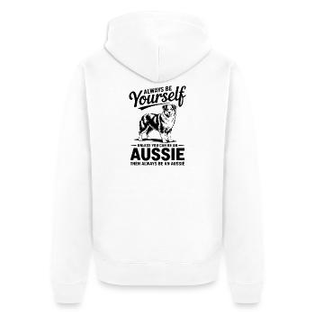 Australian Shepherd Spruch Lustige Aussie Geschenk - Unisex Premium Bio Zip Hoodie - Weiß - Hinten - Thijin (182cm)
