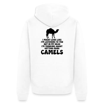 Kamel Humor Spruch - Unisex Premium Bio Zip Hoodie - Weiß - Hinten - Thijin (182cm)