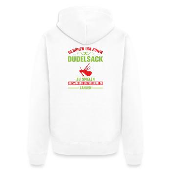 Dudelsackspieler Dudelsack Männer Geschenk - Unisex Premium Bio Zip Hoodie - Weiß - Hinten - Thijin (182cm)