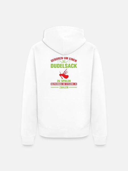 Dudelsackspieler Dudelsack Männer Geschenk - Unisex Premium Bio Zip Hoodie - Weiß