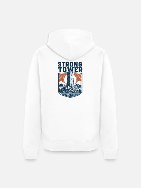 Starke Turm-Sprichwörter - Unisex Premium Bio Zip Hoodie - Weiß
