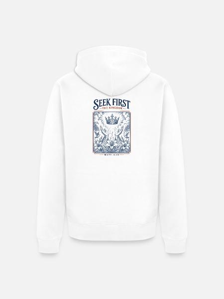 Suche zuerst das Reich - Unisex Premium Bio Zip Hoodie - Weiß