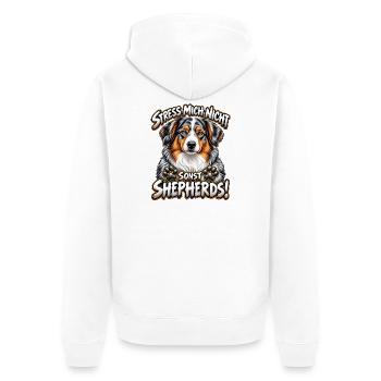 Australian Shepherd  - Unisex Premium Bio Zip Hoodie - Weiß - Hinten - Thijin (182cm)