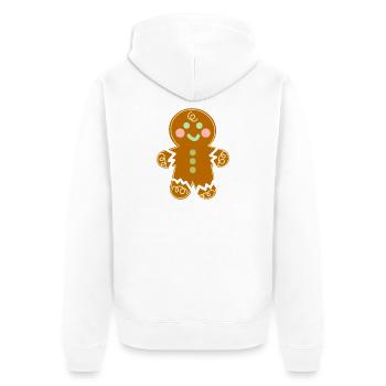 Kawaii lebkuchenmann - Unisex Premium Bio Zip Hoodie - Weiß - Hinten - Thijin (182cm)