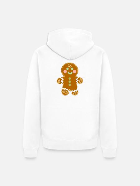 Kawaii lebkuchenmann - Unisex Premium Bio Zip Hoodie - Weiß