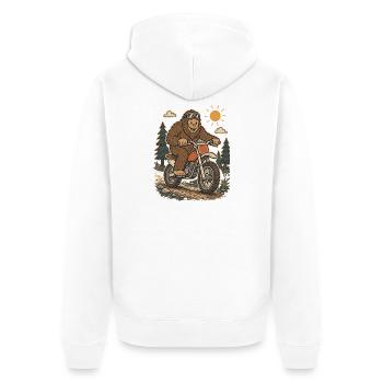  Bigfoot Dirt Bike Sasquatch Riding Motocross - Unisex Premium Bio Zip Hoodie - Weiß - Hinten - Thijin (182cm)