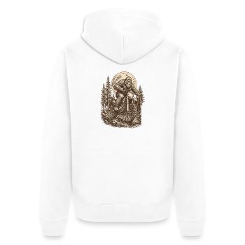  Bigfoot Riding Dirt Bike Motocross Sasquatch - Unisex Premium Bio Zip Hoodie - Weiß - Hinten - Thijin (182cm)