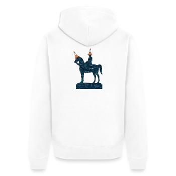 Glasgow-Kartenstatue mit Kegeln - Unisex Premium Bio Zip Hoodie - Weiß - Hinten - Thijin (182cm)