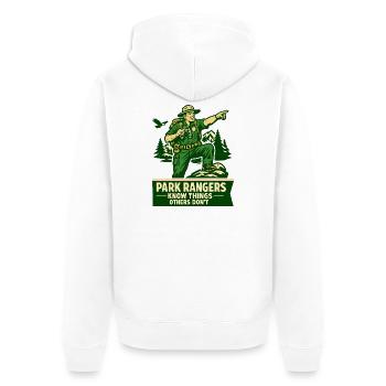 Ranger Wissen Dinge Andere Nicht Spruch - Unisex Premium Bio Zip Hoodie - Weiß - Hinten - Thijin (182cm)