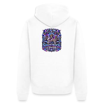 Space Rock Lover – Psychedelic Cosmic Rock Music  - Unisex Premium Bio Zip Hoodie - Weiß - Hinten - Thijin (182cm)